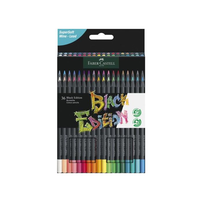 Estuche 36 Lápices de Colores Black Edition. Faber Castell 116436