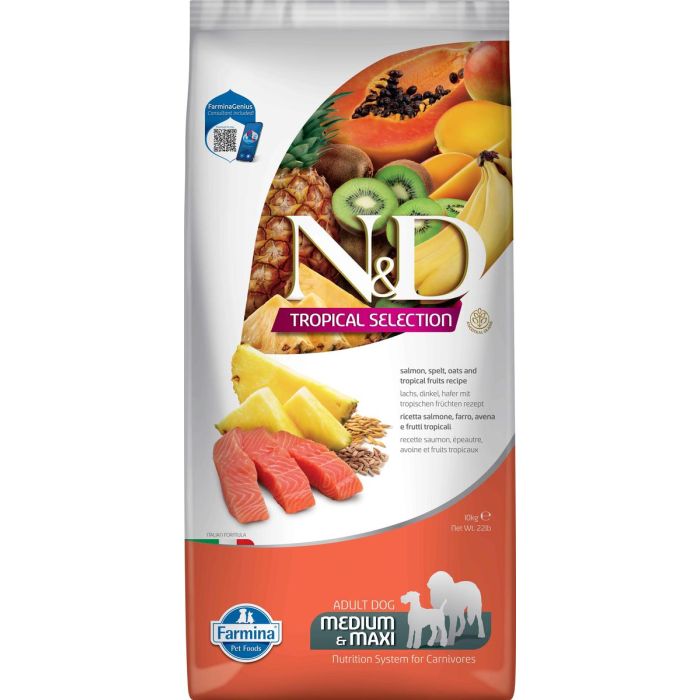 Farmina N&D Dog Tropical Selection Med Maxi Salmon 10 kg