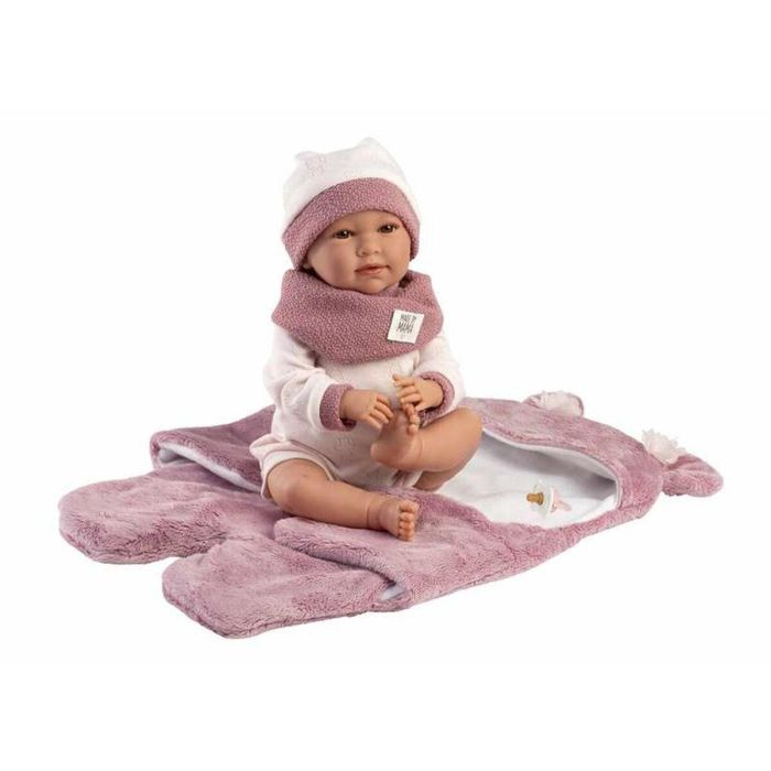 Muñeca mimi llorona con saquito fucxia 42cm, cuerpo de tela y mecanismo de sonido 3 Muñeca mimi llorona con saquito fucxia 42cm, cuerpo de tela y mecanismo de sonido 3