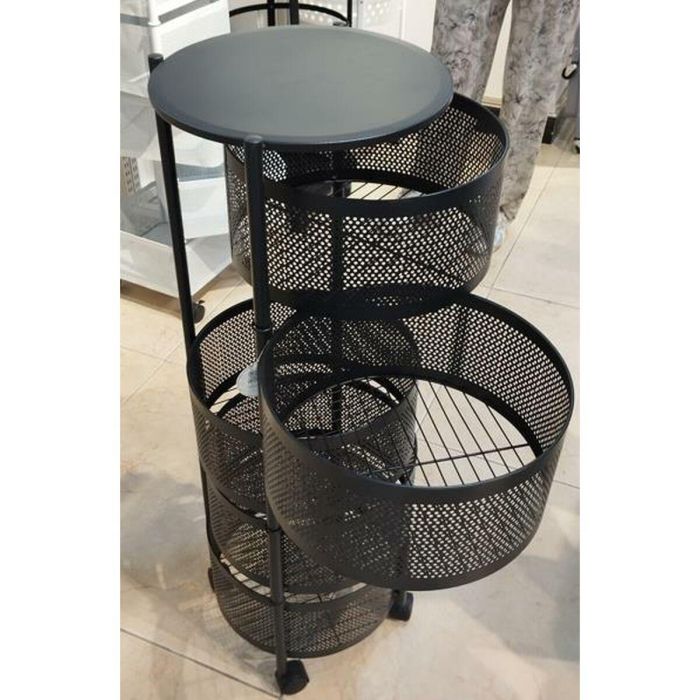 DKD Home Decor Camarera Basicos Metal Negro con 5 Cestas y 3 Estanterías 33.5 Ancho x 90 Alto x 33.5 Fondo cm DKD Home Decor Camarera Basicos Metal Negro con 5 Cestas y 3 Estanterías 33.5 Ancho x 90 Alto x 33.5 Fondo cm