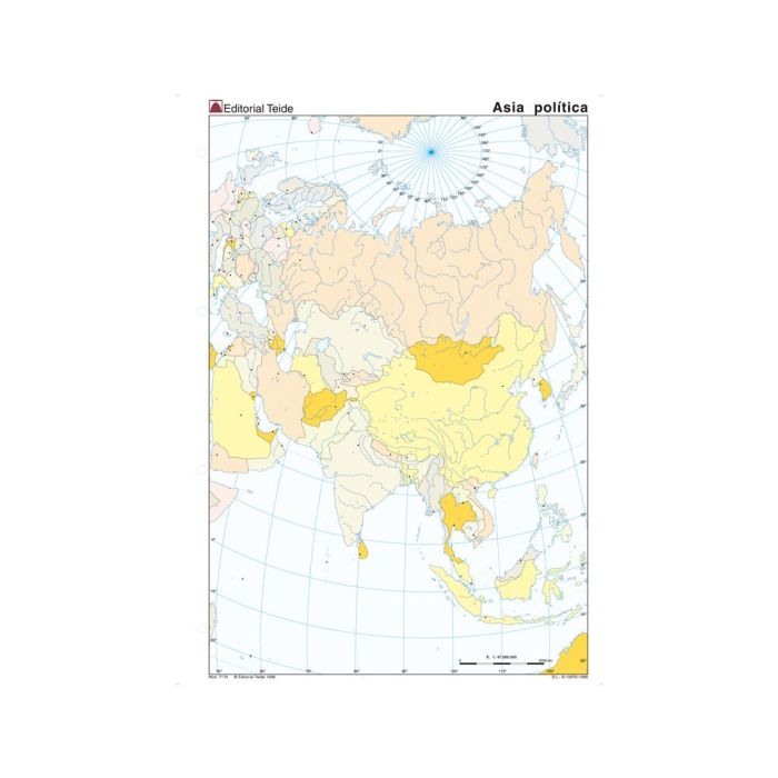 Mapa Mudo Color Din A4 Asia Politico 100 unidades 1 Mapa Mudo Color Din A4 Asia Politico 100 unidades 1