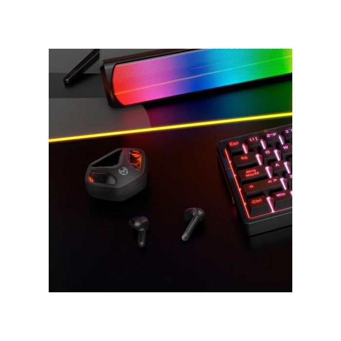 Krom Auriculares Gaming In-Ear Bluetooth Kall con Estuche de Carga Autonomía 4h Negros NXKROMKALL
