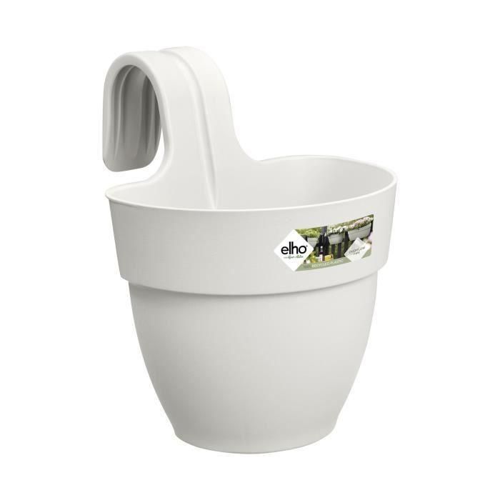 ELHO - Maceta - Vibia Campana Easy Hanger Pequeño - Blanco Seda - Balcón exterior - L 24,1 x An 20,5 x Al 26,5 cm ELHO - Maceta - Vibia Campana Easy Hanger Pequeño - Blanco Seda - Balcón exterior - L 24,1 x An 20,5 x Al 26,5 cm