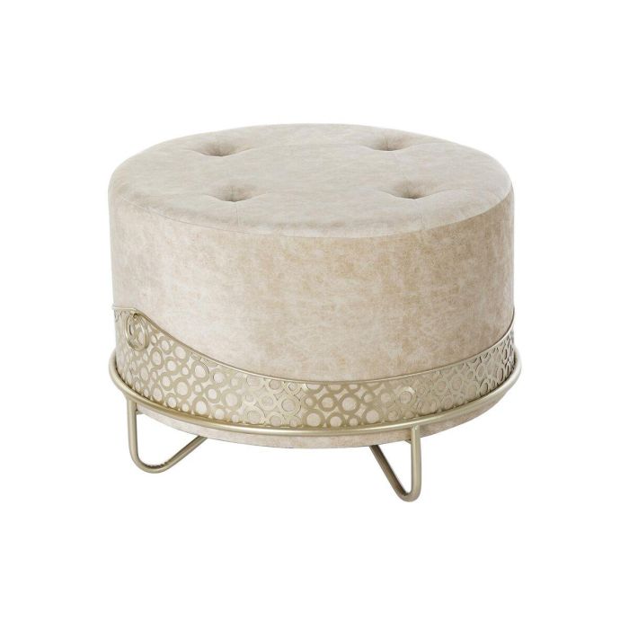 Reposapies Glam DKD Home Decor Beige Dorado 63 x 42 x 63 cm