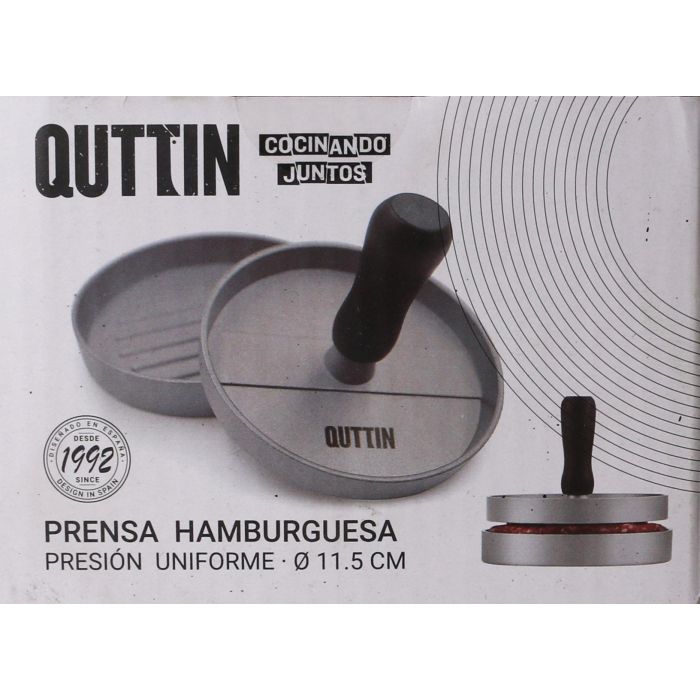 Quttin Prensa Hamburguesa de Metal 12 x 9 cm 221 gramos (12 Unidades) 1