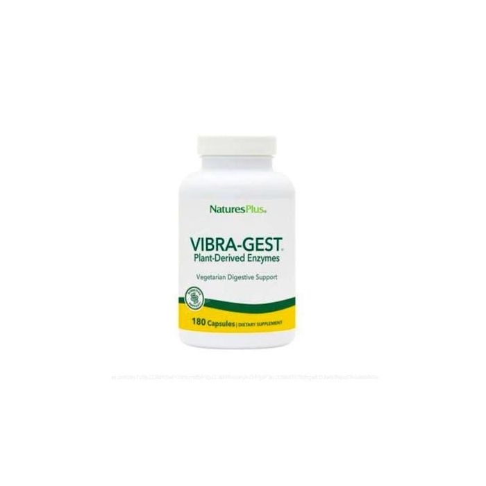 NATURES PLUS Vibra-Gest 180 Cápsulas, Enzimas Digestivas con Probióticos, Apto para Vegetarianos