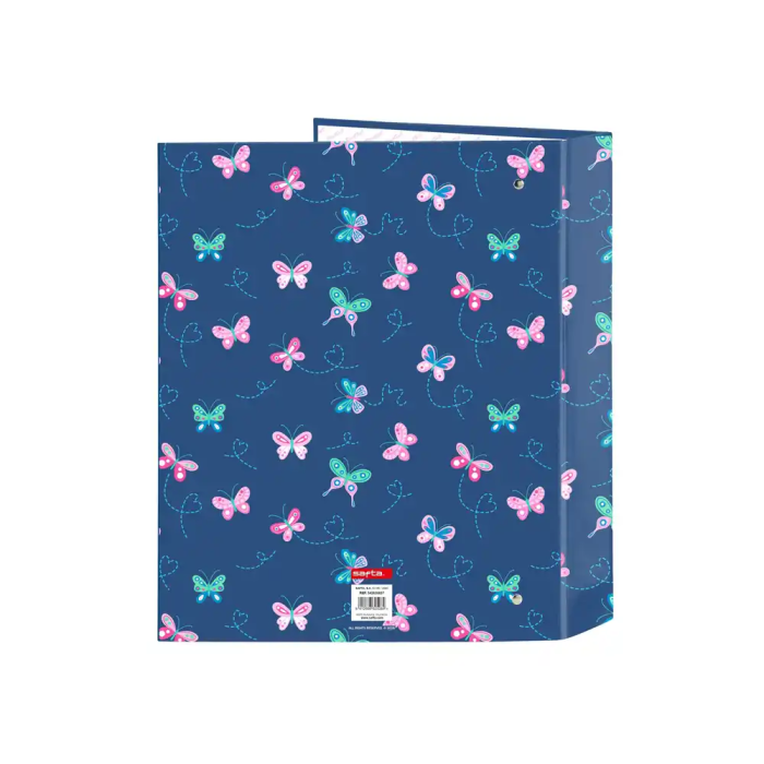 Safta Carpeta de anillas Folio Lomo Ancho Blackfit8 Mariposas Carton Forrado 4 Anillas 40mm 1