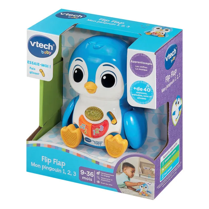 VTech Baby Flip Flap Mi Pingüino 1, 2, 3 - Azul