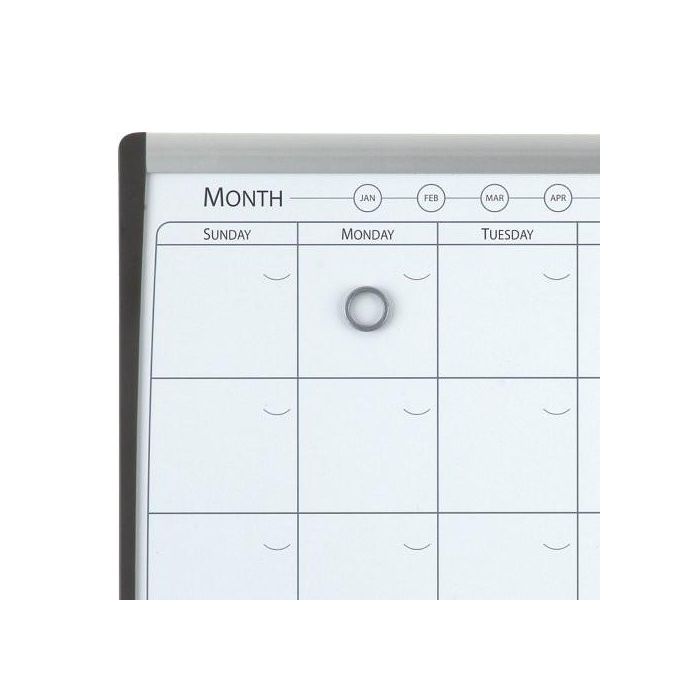 Nobo Planificador Mensual Magnético y Corcho Horizontal 585x430 mm, Marco Arqueado Plata y Negro, incluye rotulador, imanes 4 Nobo Planificador Mensual Magnético y Corcho Horizontal 585x430 mm, Marco Arqueado Plata y Negro, incluye rotulador, imanes 4