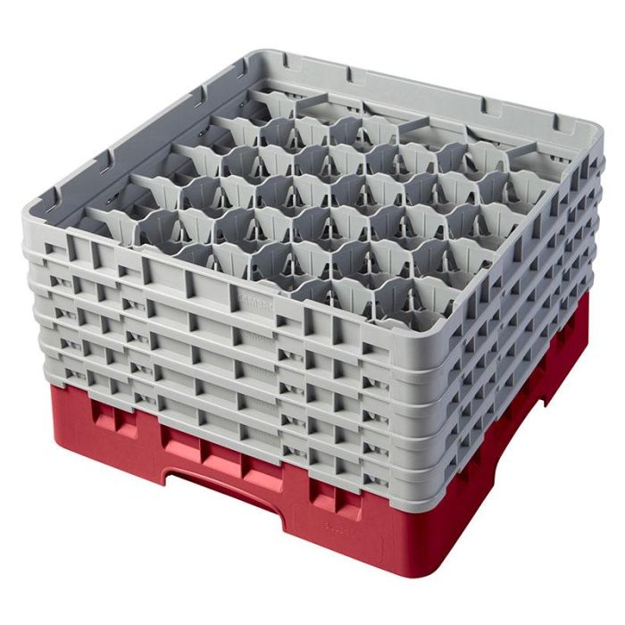 CAMBRO - 30S958-416 - Cesta de lavado 30 comp. 5 alturas - 7,84 cm Ø máx. - alt. máx. 25,8 cm - 50 x 50 x 30,8 cm - Arándano