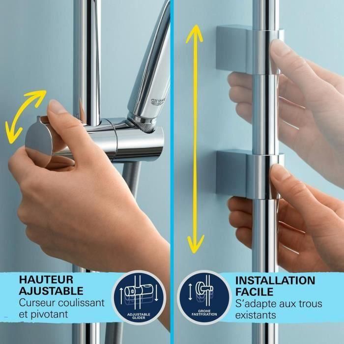 Conjunto de ducha - 1 chorro - Mezclador termostático - GROHE - 34805001 - Gris 4