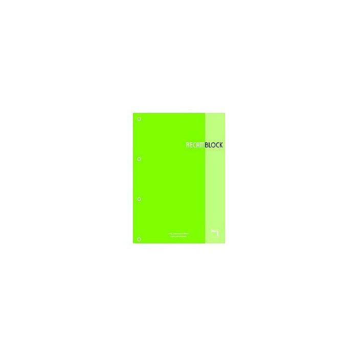 Recambio Pacsa Xblock Encolado A4 80H 90G 4 Taladros Cuadric.5X5 Verde Claro (1 Color En Rayado Y Banda) 5 unidades