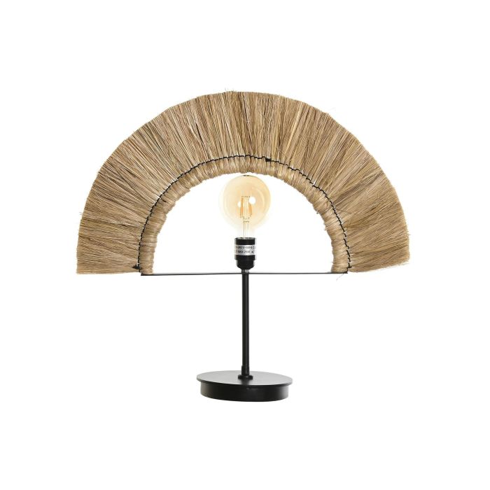 DKD Home Decor Lámpara Sobremesa Colonial Yute Hierro Natural Negro 17 x 52 x 57 cm 4