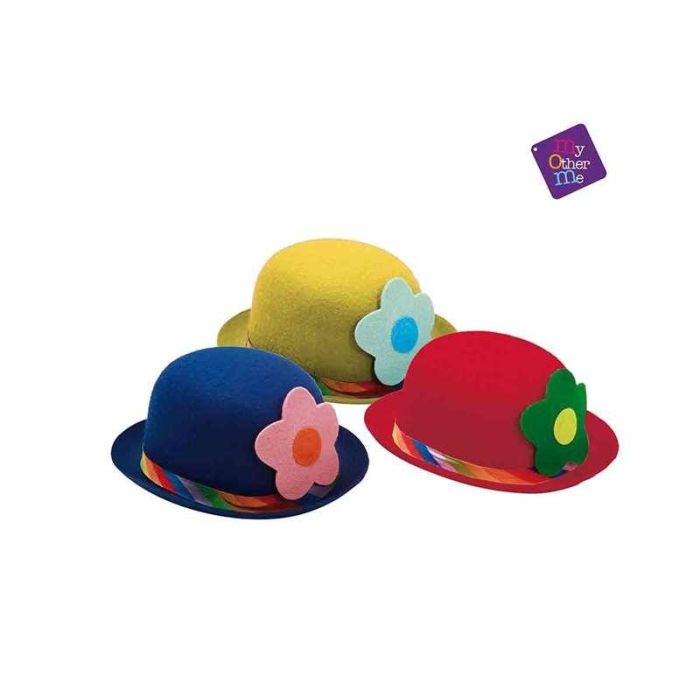 Bombín de payaso, rojo, azul o amarillo 58 cm - modelos surtidos 1 Bombín de payaso, rojo, azul o amarillo 58 cm - modelos surtidos 1