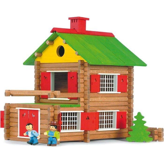 Jeujura My Wooden Chalet - Juego de Construcción de Madera Natural y Teñida con 175 Piezas, para Niños a partir de 5 años 1 Jeujura My Wooden Chalet - Juego de Construcción de Madera Natural y Teñida con 175 Piezas, para Niños a partir de 5 años 1