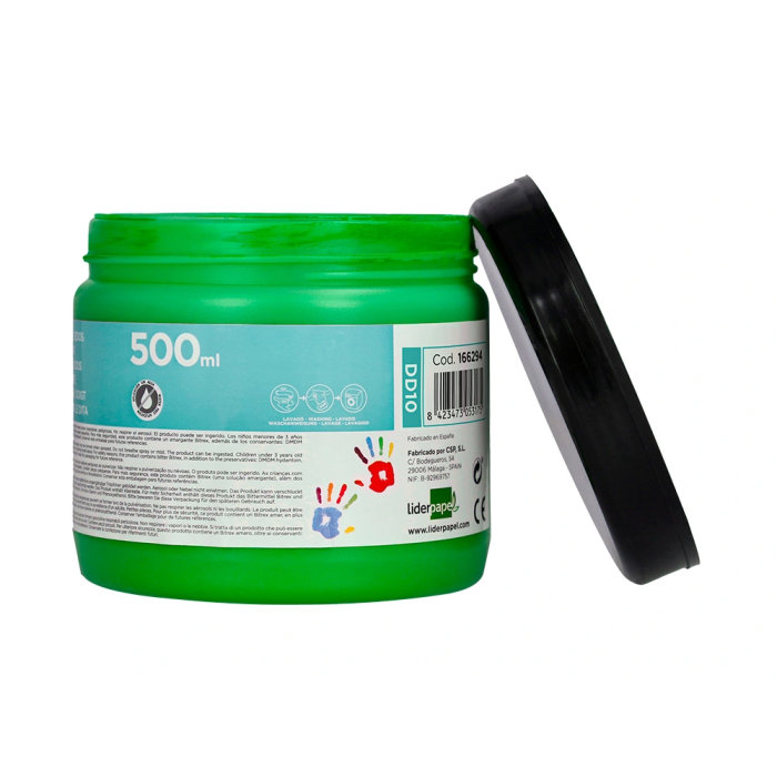 Liderpapel Pintura Dedos 500 ml Verde Tarrina 3