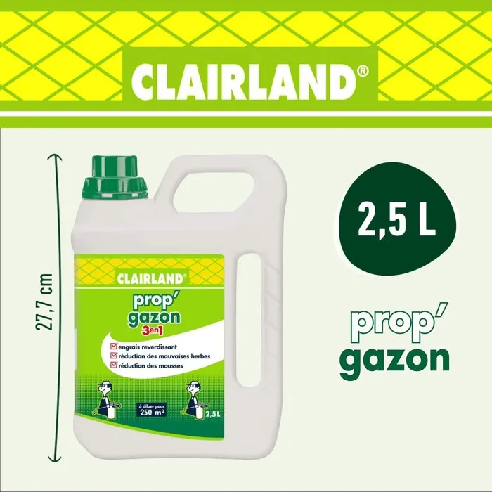 Clairland CLAIRGAZ2500 Abono Líquido para Césped 3 en 1 Concentrado 2.5 L 3