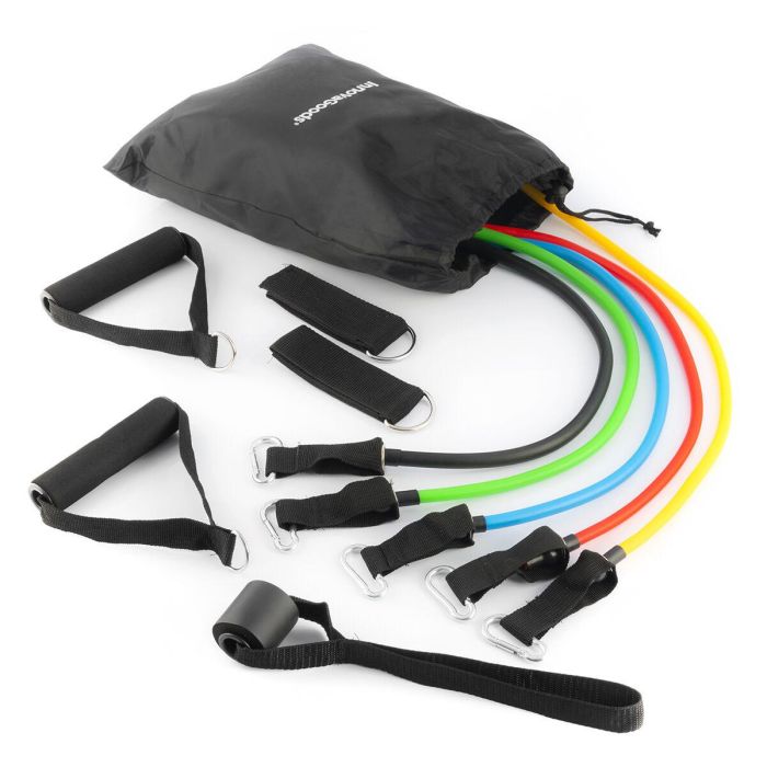 Set de Bandas de Resistencia con Accesorios y Guía de Ejercicios Rebainer InnovaGoods 5 Unidades 4 Set de Bandas de Resistencia con Accesorios y Guía de Ejercicios Rebainer InnovaGoods 5 Unidades 4