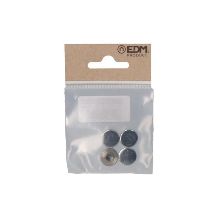 Pack 4 uds. embellecedor latón roscado liso 14 mm níquel 1