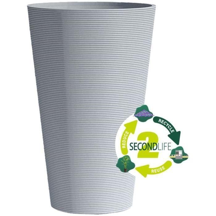 Maceta alta - GARDEN ID - Green Care Sense Tall Blue piedra - 55 cm - 10 años de garantía - 100% reciclado - Resistencia a los rayos UV y a las heladas 1 Maceta alta - GARDEN ID - Green Care Sense Tall Blue piedra - 55 cm - 10 años de garantía - 100% reciclado - Resistencia a los rayos UV y a las heladas 1