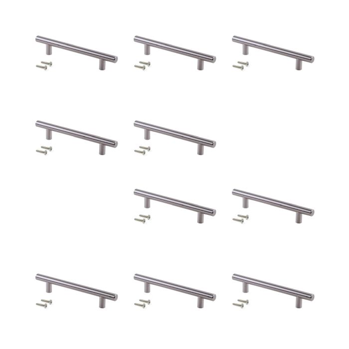 Emuca Lote de 10 tiradores para mueble Orlando, L136mm, intereje 96mm, Acero, Níquel satinado 0 Emuca Lote de 10 tiradores para mueble Orlando, L136mm, intereje 96mm, Acero, Níquel satinado 0