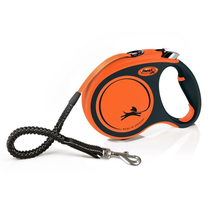 Flexi Correa Xtreme L Cinta 5M Negro-Naranja para Perros para Aventuras Extremas