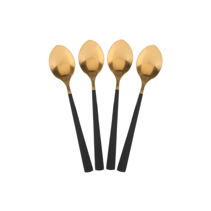 Home Deco Factory Lounge Cubertería 16 Piezas Acero Inoxidable Dorado Mango Negro 6 Home Deco Factory Lounge Cubertería 16 Piezas Acero Inoxidable Dorado Mango Negro 6