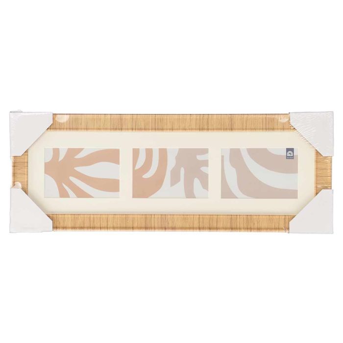 Marco Rayado 3 Fotos Horizontal Giftdecor 60x22 cm Madera y Vidrio - Beige, Crema, Marrón (12 Unidades) 2 Marco Rayado 3 Fotos Horizontal Giftdecor 60x22 cm Madera y Vidrio - Beige, Crema, Marrón (12 Unidades) 2