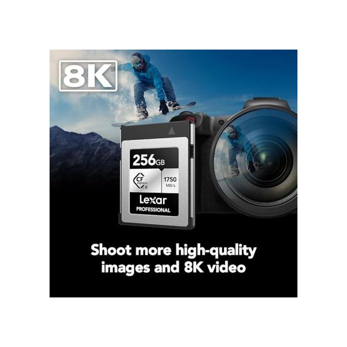Lexar LCXEXSL256G-RNENG Tarjeta CFexpress Tipo B Profesional Silver, 256 GB, Lectura 1750MB/s, Escritura 1300MB/s 2