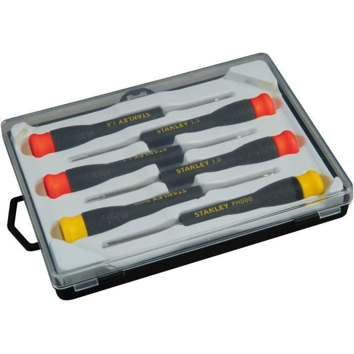 Juego de 6 Micro Destornilladores - STANLEY - STHT0-62631 - 4 Ranuras + 2 Phillips 1 Juego de 6 Micro Destornilladores - STANLEY - STHT0-62631 - 4 Ranuras + 2 Phillips 1
