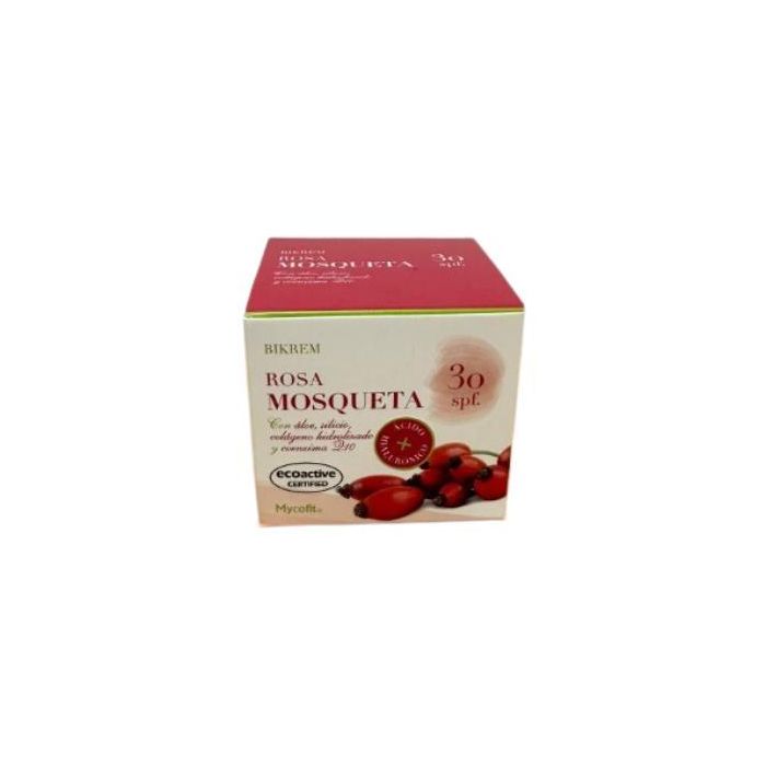 Bikrem Crema Facial Rosa Mosqueta FPS 30 50ml para Pieles Normales y Mixtas Antiedad