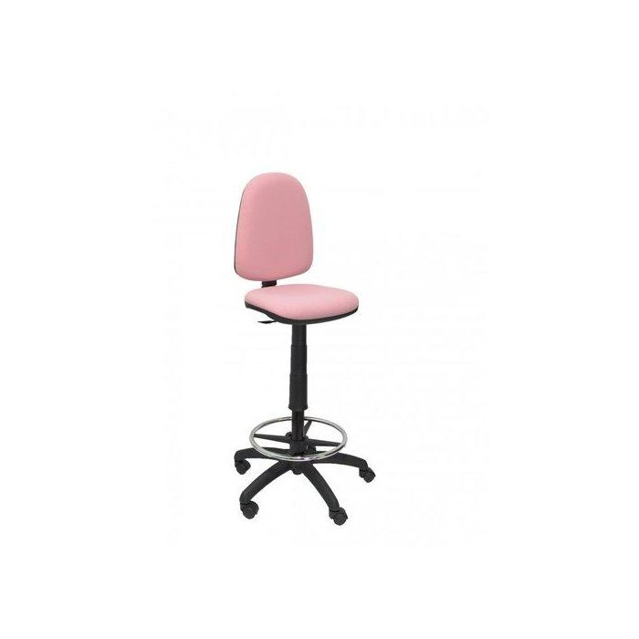 Taburete Piqueras Y Crespo Ayna Ergonomico Mecanismo De Contacto Permanente Regulable En Altura Y Aro Reposapies Asiento Y Respaldo Tapizados Bali Rosa Palido