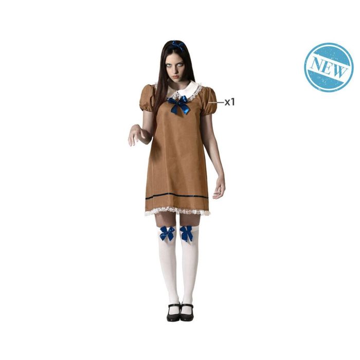 Disfraz Muñeca Halloween Vestido Marrón Mujer Adulto XS-S 3