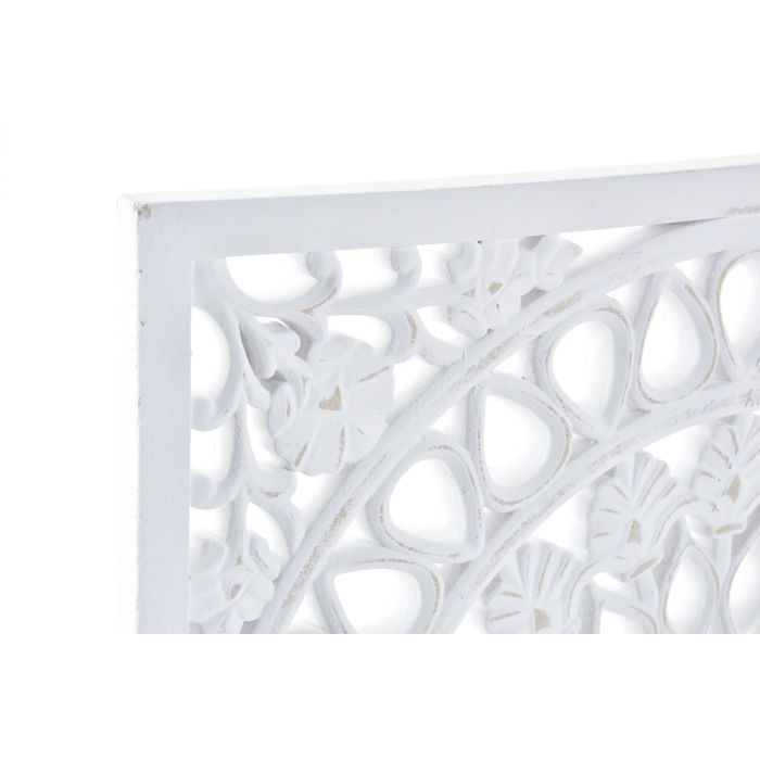 DKD Home Decor Decoración Pared Indio Blanco 1.5 x 40 x 40 cm Estilo Etnico MDF (2 Unidades) 1