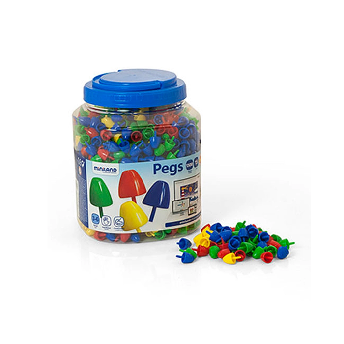 Miniland Juego Pegs Bote 1300 Piezas 15 mm 1 Miniland Juego Pegs Bote 1300 Piezas 15 mm 1
