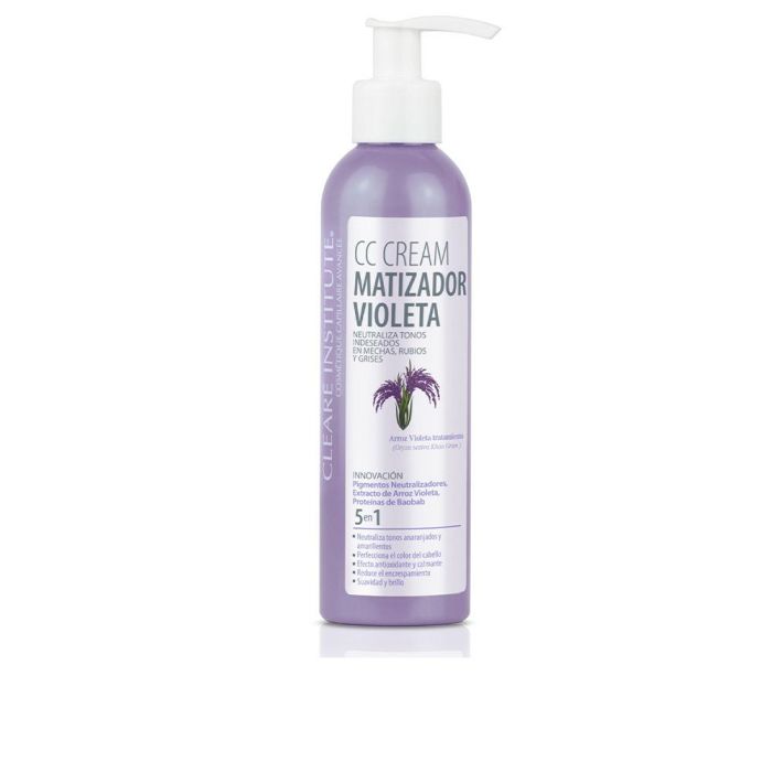 Clearé Institute Matizador Violeta CC Cream 200 ml | Neutraliza Tonos Amarillos y Anaranjados, Tratamiento Reparador Antiencrespamiento y Brillo 0 Clearé Institute Matizador Violeta CC Cream 200 ml | Neutraliza Tonos Amarillos y Anaranjados, Tratamiento Reparador Antiencrespamiento y Brillo 0