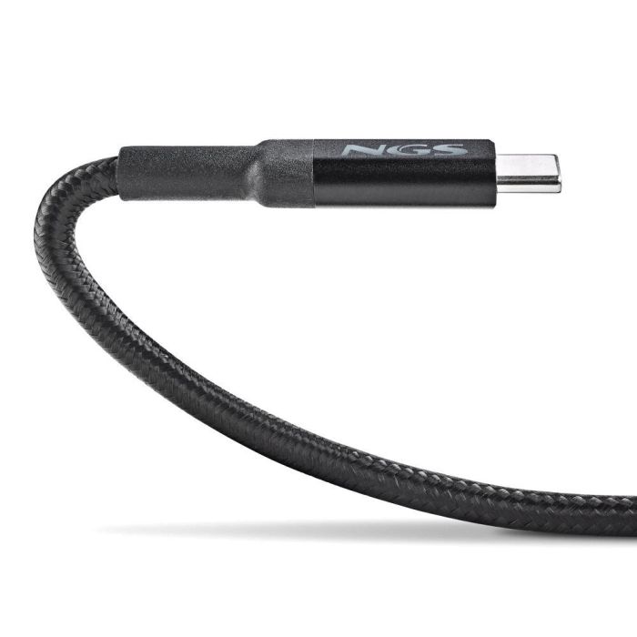 NGS KNOT65W-3 Cable USB 2.0 Tipo-C Macho a USB Tipo-C Macho, Carga Rápida Hasta 65W, 480Mbps, 3m, Negro 1