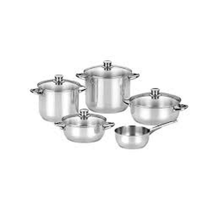 Pack Batería de Cocina Monix Optima2 MA50001/ Cazo Ø16cm/ Ollas Ø20 - 24cm/ Cacerolas Ø20 - 24cm/ Acero Inoxidable/ Apta para Inducción