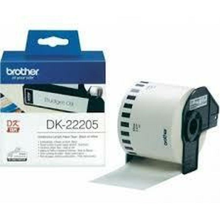 Rollo de Papel Contínuo Brother DK-22205 Negro/Blanco (3 Unidades) 1 Rollo de Papel Contínuo Brother DK-22205 Negro/Blanco (3 Unidades) 1