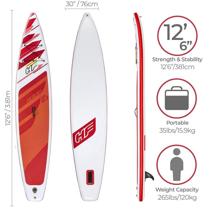 Bestway 65343 - Tabla Paddle Surf Hinchable Fastblast Tech Set Hydro-Force, 381 cm, Incluye Remo y Mochila 1 Bestway 65343 - Tabla Paddle Surf Hinchable Fastblast Tech Set Hydro-Force, 381 cm, Incluye Remo y Mochila 1