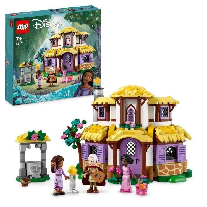 LEGO Disney Wish 43231 Casa de muñecas de Asha, casa de muñecas con minimuñecas de Asha, Sakina y Sabino y figura de estrella