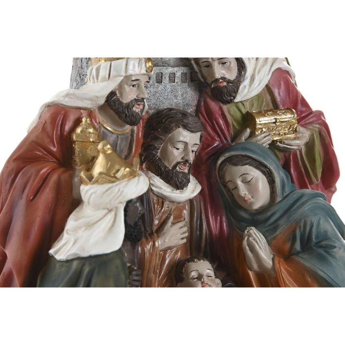 DKD Home Decor Nacimiento Navidad Tradicional Multicolor Resina Largo 9 x Ancho 17.5 x Alto 20.5 cm