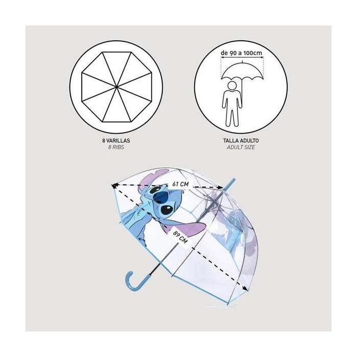 Cerdá Paraguas adulto manual burbuja Stitch 89 cm diámetro 1