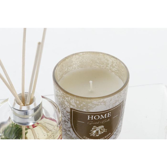 DKD Home Decor Ambientador Mikado Navidad Moderna Marrón, Set de 2 x 150ml con Vela y Varillas de Cristal (8x8x8cm) 3 DKD Home Decor Ambientador Mikado Navidad Moderna Marrón, Set de 2 x 150ml con Vela y Varillas de Cristal (8x8x8cm) 3