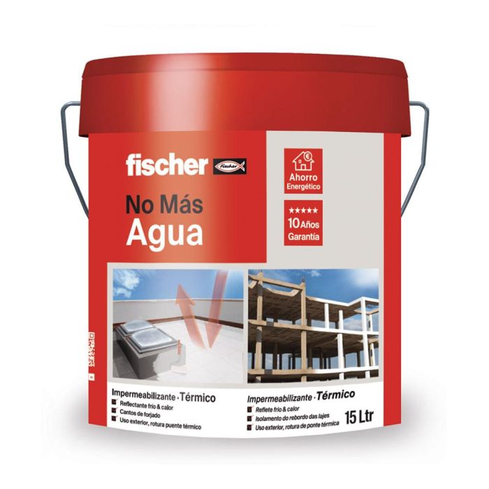 Fischer 564319 Pintura impermeabilizante embaldosable térmico blanco 15l para terrazas, tejados, transitables 0 Fischer 564319 Pintura impermeabilizante embaldosable térmico blanco 15l para terrazas, tejados, transitables 0