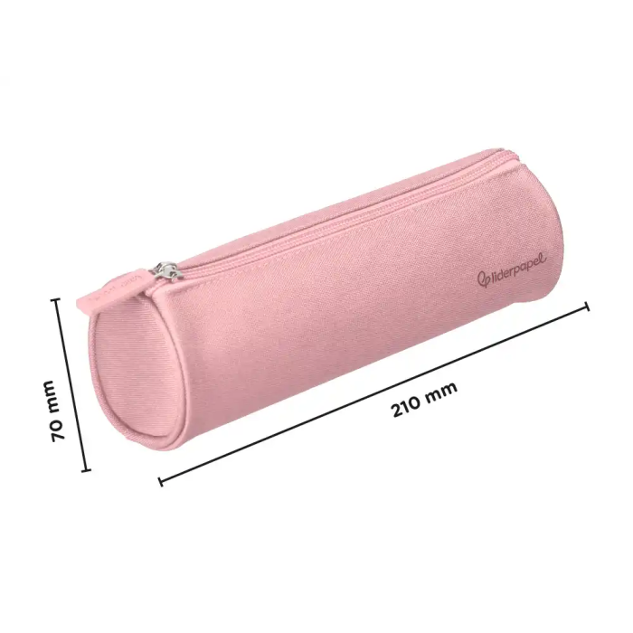 Liderpapel Estuche Portatodo Classic Cilíndrico Ancho Rosa 210x70mm 1