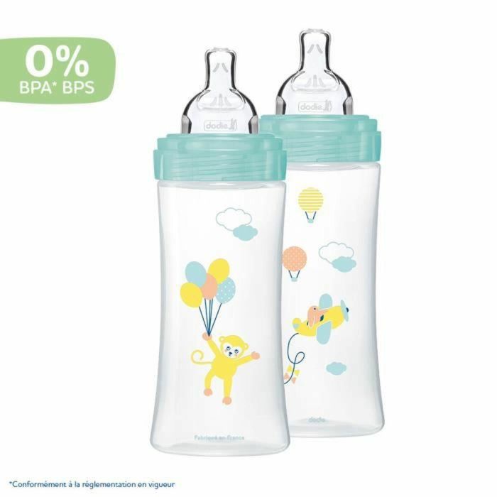 Dodie Biberones Sensation+ Anticólicos Lote de 2 x 330ml con Tetina Plana Flujo Rápido para Transición Pecho 2