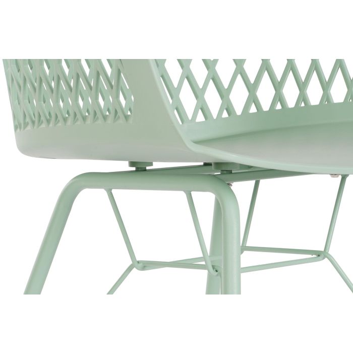 DKD Home Decor Silla Shenglong 3 Scandi Urban Verde PP Metal 57x57x80.5 cm 3
