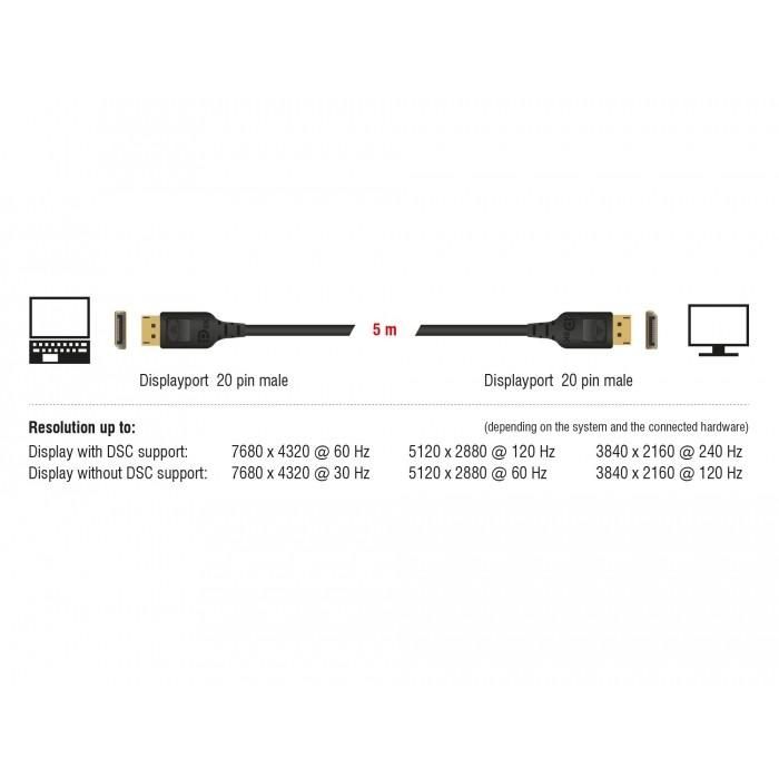 DELOCK DisplayPort Kabel 8K 60 Hz 3 m DP 8K zertifiziert 3