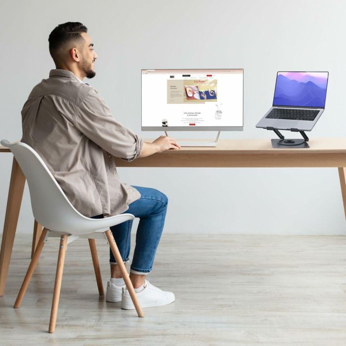 Soporte para Portátil T'NB iClick Metal Innovador y funcional Rotación de 360º 5 Soporte para Portátil T'NB iClick Metal Innovador y funcional Rotación de 360º 5